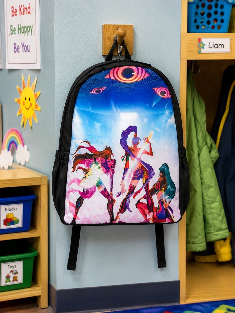 K-Pop Animated Backpack Full Size – Colorful Character Design, Brand New